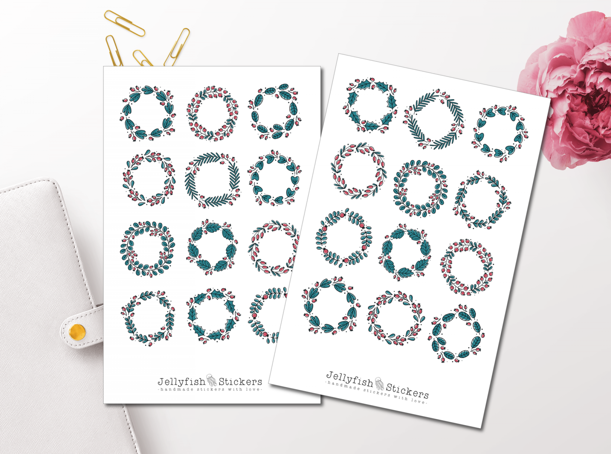 Christmas Wreath Sticker Set